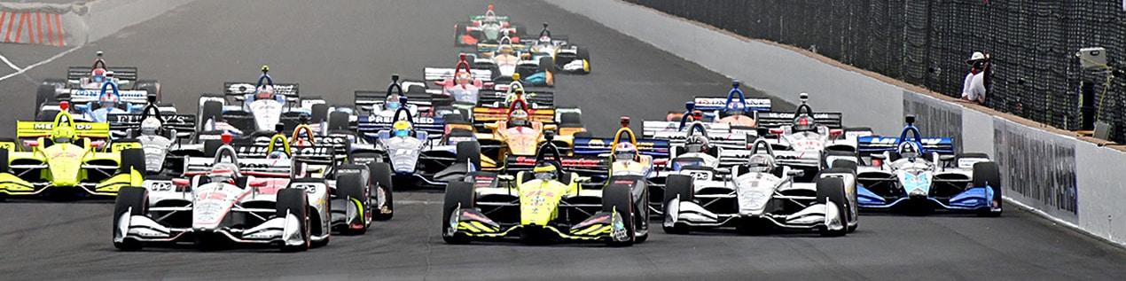 indy cars racing to through the start line Louisville